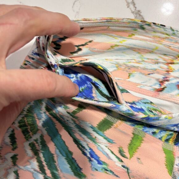 Fabletics PowerHold Discontinued Rare Leggings Peach Tropical Palm Print Yoga S - Picture 9 of 15